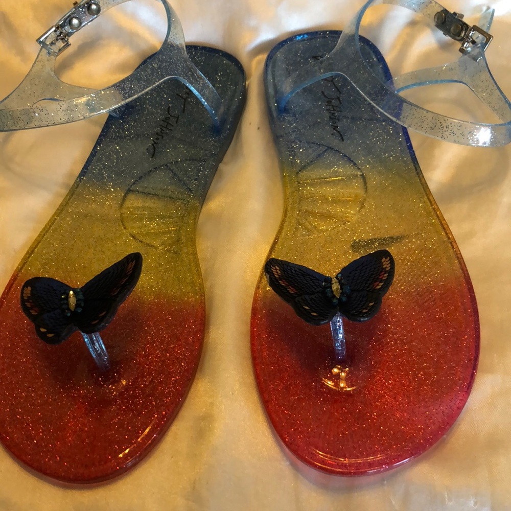 three-color betsy johnson sandals size 10